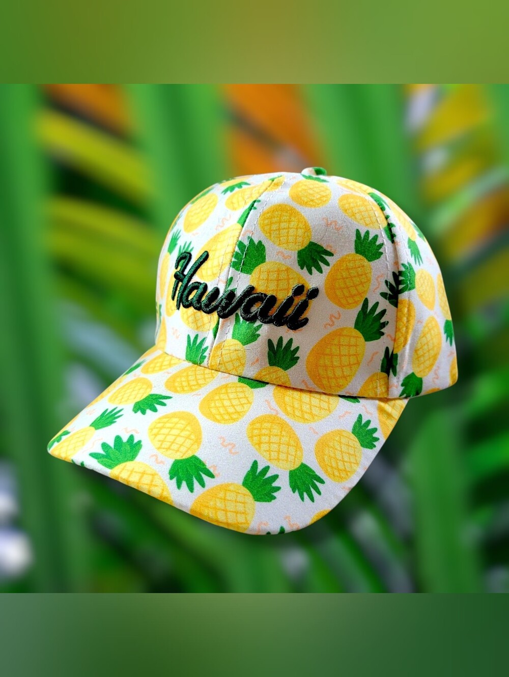 NWT Cute Yellow/Green Hawaii Pineapple Print Cap